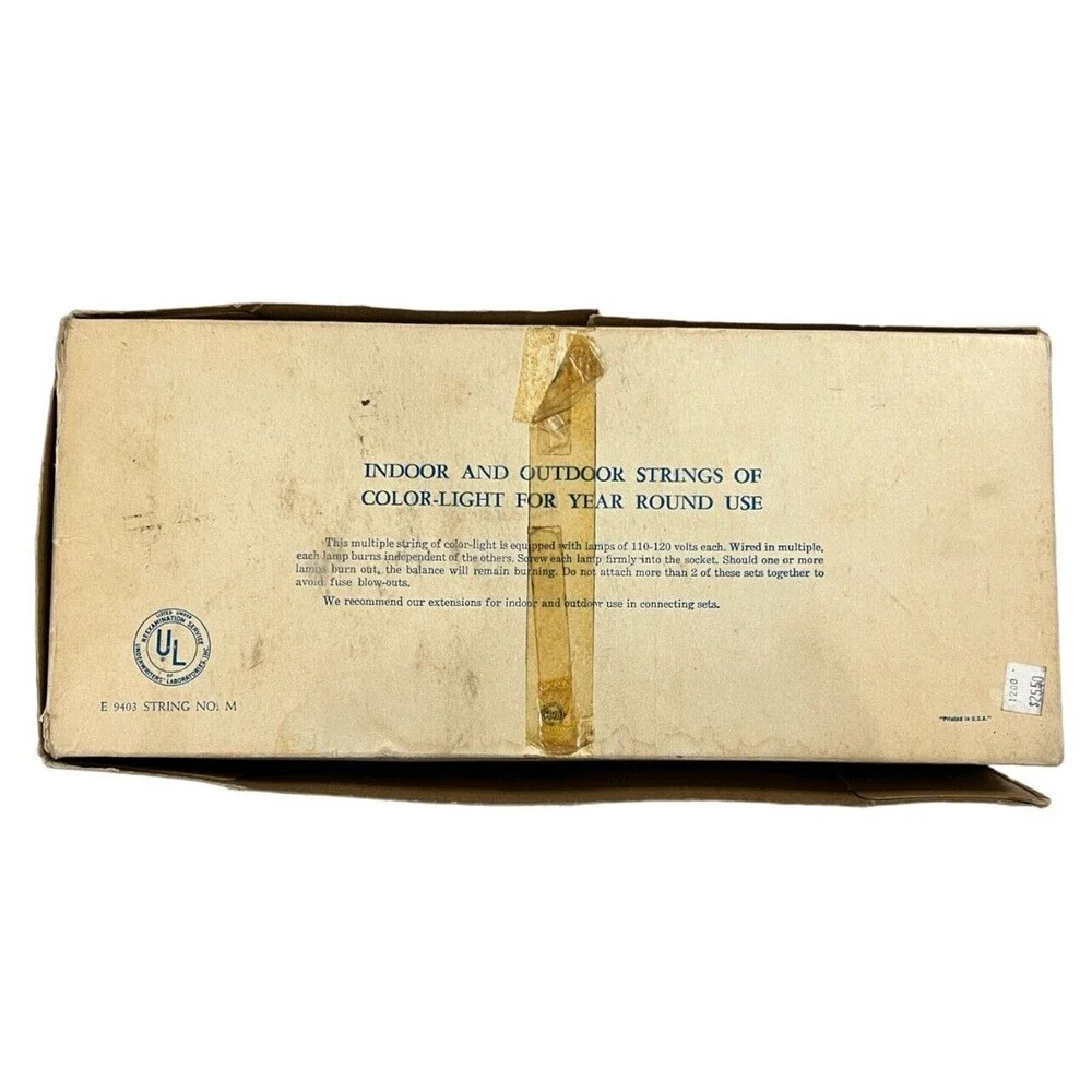 PENNANT C9Christmas Lights 25Outdoor Bulbs  Mid-Century Santa Box 1950’s 120v